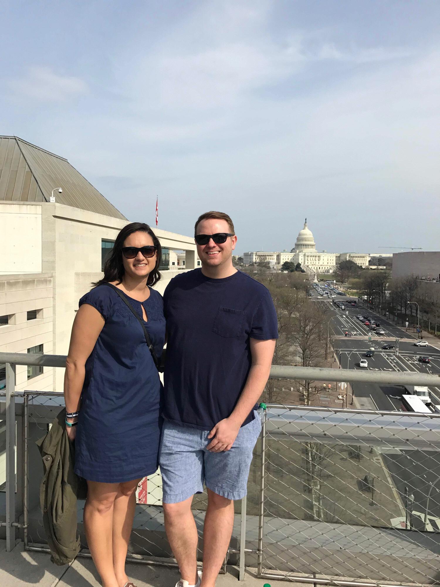 One of our 1st dates to the Newseum in Washington, DC during the Cherry Blossom Festival.
