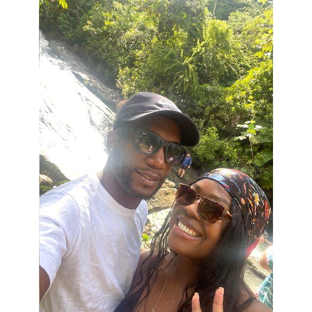 Hiking the falls in Puerto Rico