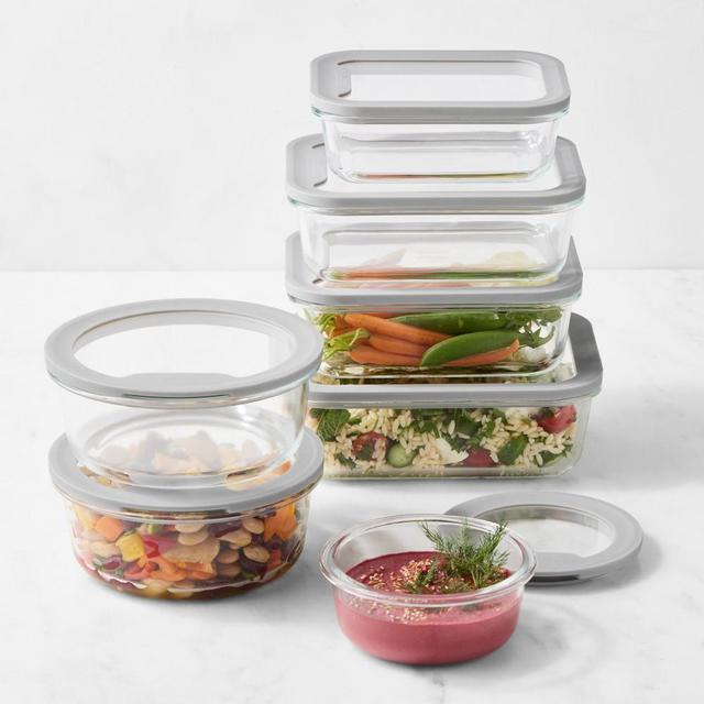 Hold Everything Glass Food Storage Containers with Silicone Lids, 14-Piece Set