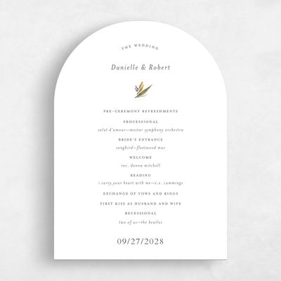 White Arch Wedding Program - Heath