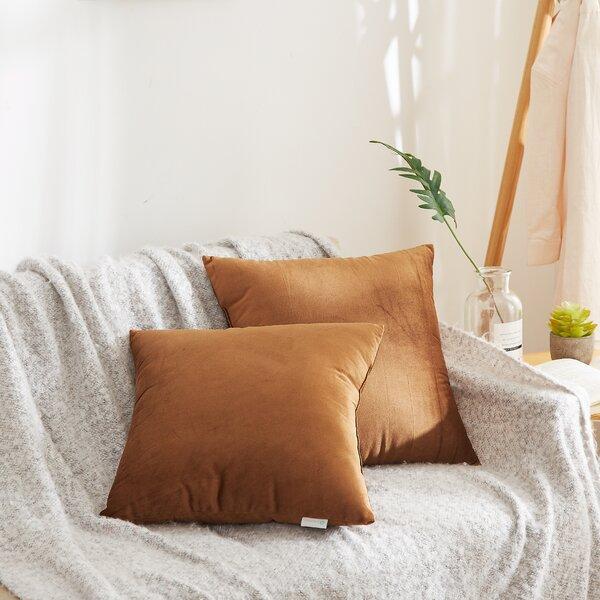 Dalessandro Calvin Soft Square Velvet Pillow Cover & Insert (Set of 2)