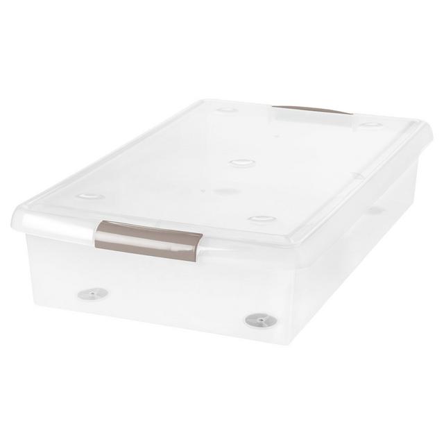 IRIS 40qt Sliding Plastic Storage Bin Clear