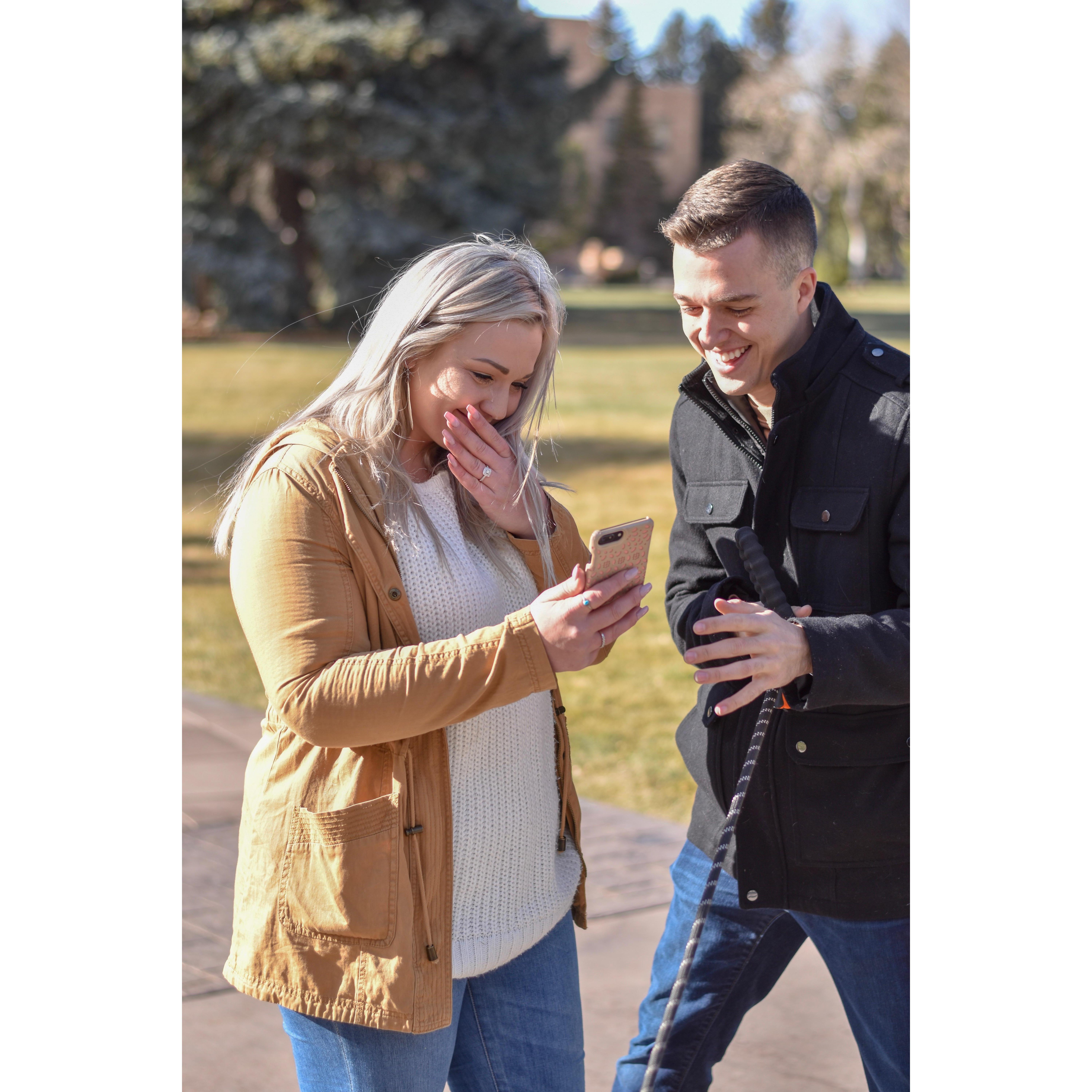 Right after we got engaged calling Penny Fall 2018 Laramie, WY PC: Laurel Place