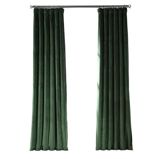 HPD Half Price Drapes VPYC Heritage Plush Velvet Curtain (1 Panel), 50 X 108, Eden Green
