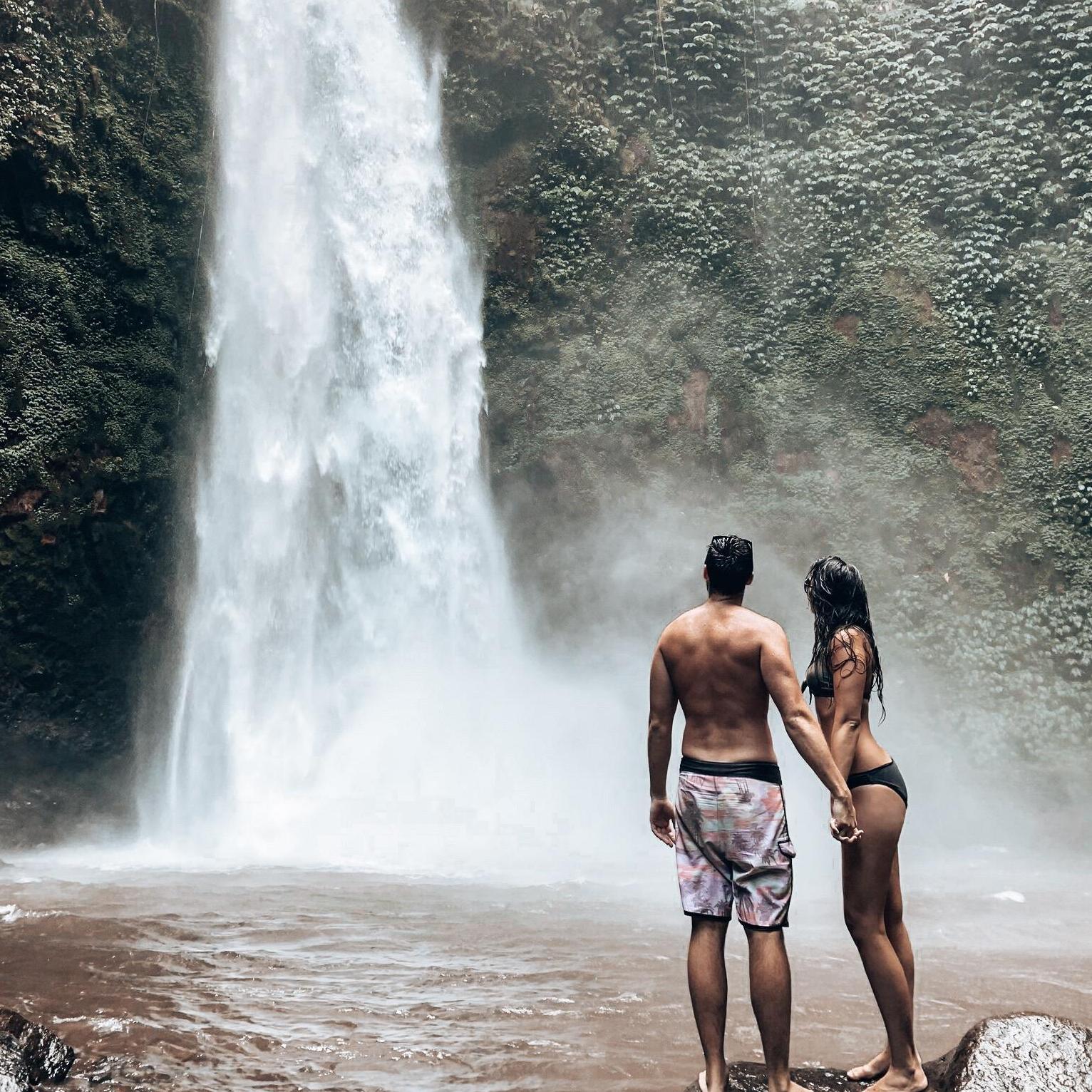 At a waterfall Bali, Indonesia