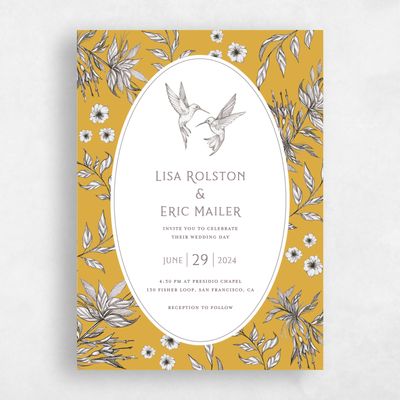 Mustard, Yellow Wedding Invitation - Brenton Portrait