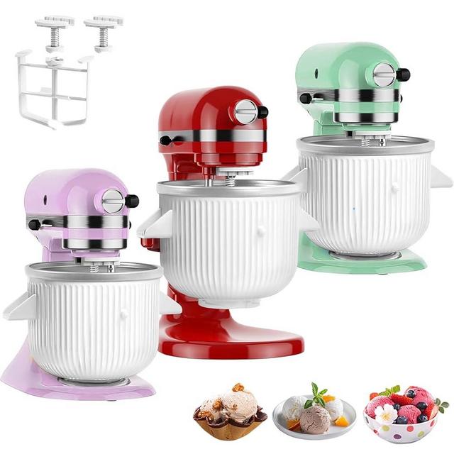 Ice Cream Maker Attachment for KitchenAid Stand Mixer, Compatible with KitchenAid 4.5/5QT/6QT/7QT accessories and attachments, 2 Quart for kitchenaid mixer attachments Frozen Yogurt Gelato Maker