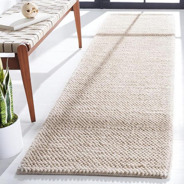 SAFAVIEH Natura Collection Runner Rug - 2'3" x 7' Runner, Grey & Ivory, Handmade Textured, Ideal for The Living Room, Bedroom, Dining Room (NAT425F-27)