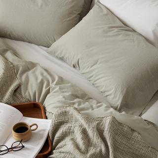 Organic Crinkled Percale Duvet Cover