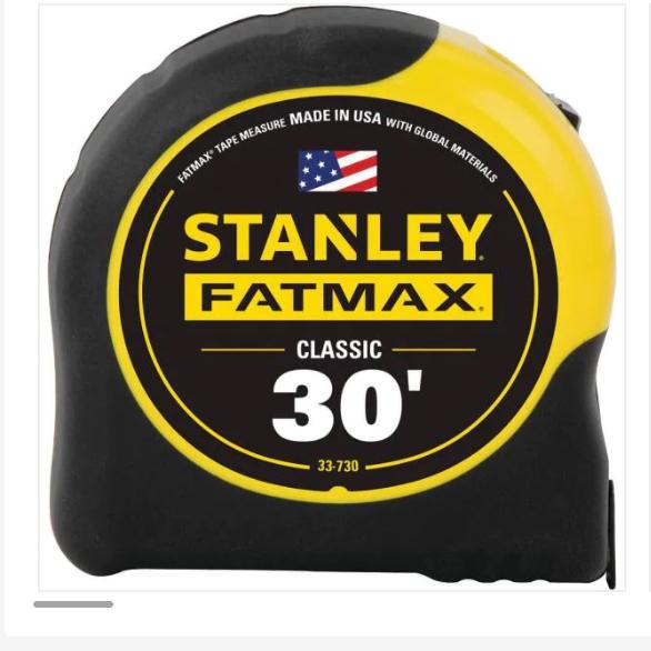 StanleyPowerLock 30 ft. x 1 in. Tape Measure with Blade Armor Coating