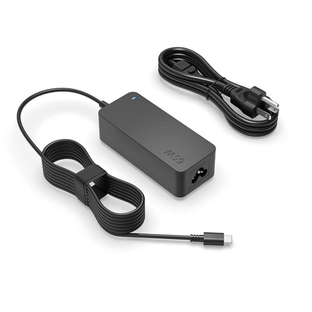 Superer 65W/45W USB C Charger Fit for Lenovo Laptop, Thinkpad, Yoga, Chromebook, Thinkbook and More, Universal Type C AC Adapter with Charging Indicator & 10ft Extension Cord
