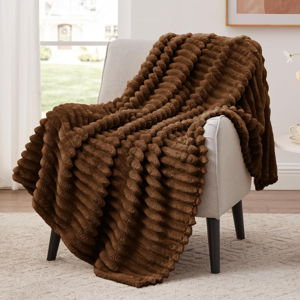 Fleece Throw Blanket for Couch (50"×60",Brown)