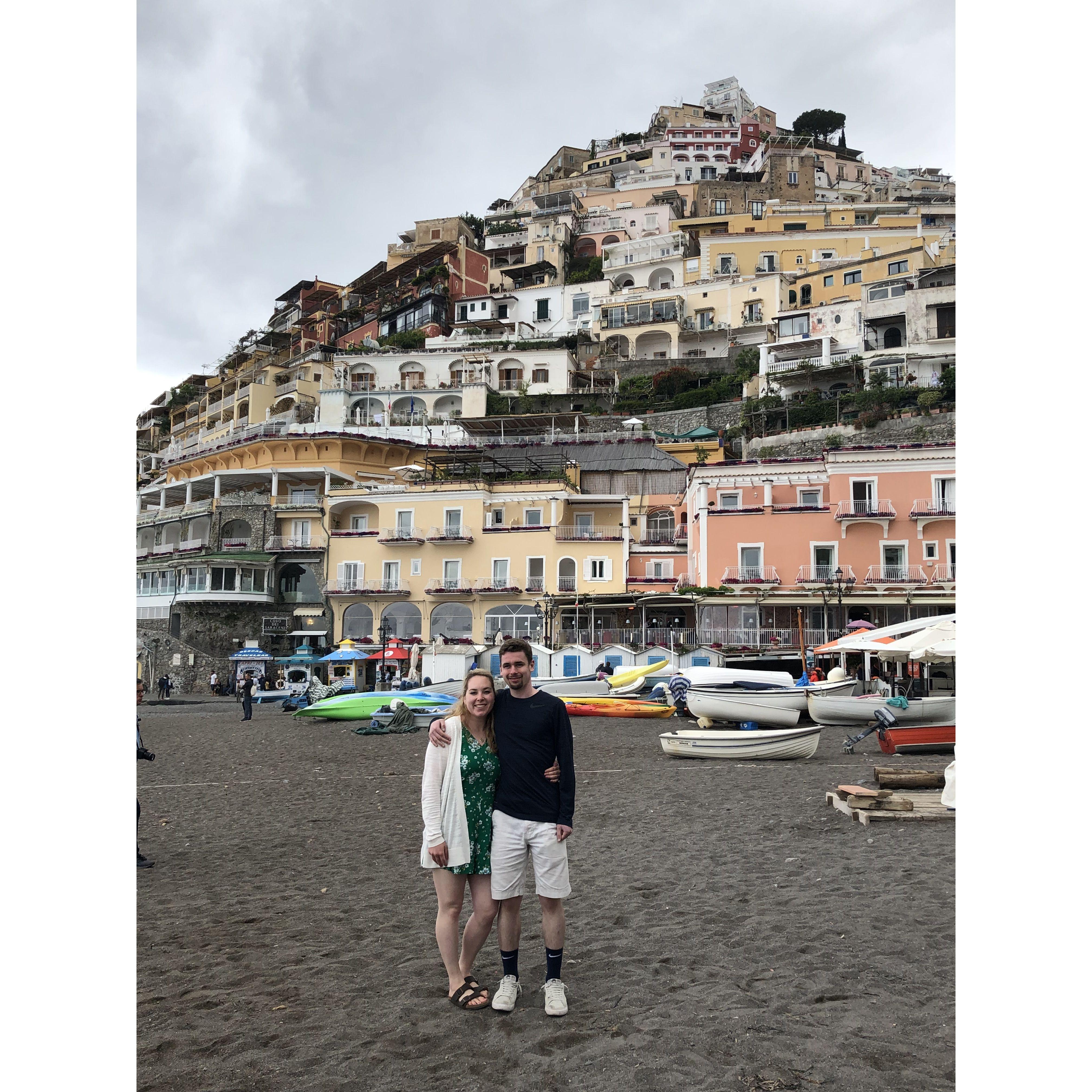 Olivia and Vince in Positano, Italy in 2019.