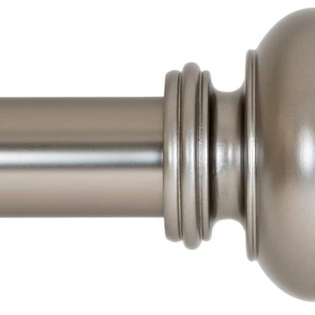 Ivilon Drapery Window Curtain Rod - Knob Design, 1 Inch Rod, 120 to 240 Inch. Satin Nickel