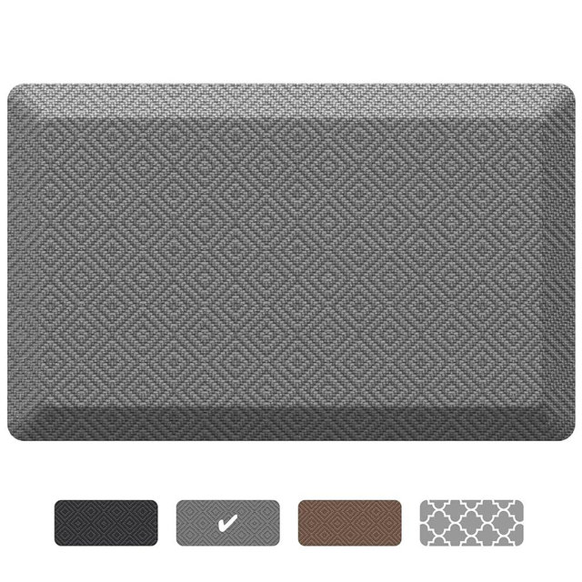 Ophanie Kitchen mats for Floor, 9/10 inch Thick, Kitchen Rugs, Anti Fatigue Standing Cushioned Mat, Waterproof,Comfort Ergonomic mat for Office, Home, Sink, 20''x39'' Grey Non-Slip Bottom