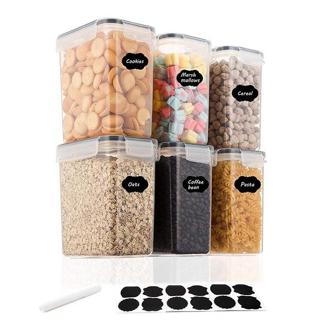 Airtight Food Storage Containers, Aitsite BPA-Free Kitchen Pantry Storage Containers, 6 Pack Dispenser Keepers 1.6L (54.1oz), Great for Sugar, Flour and Baking Supplies - Dishwasher Safe