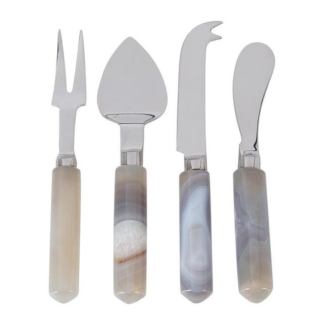 LUXE Grey Marble Look Resin Cheese Knives - Set of 4