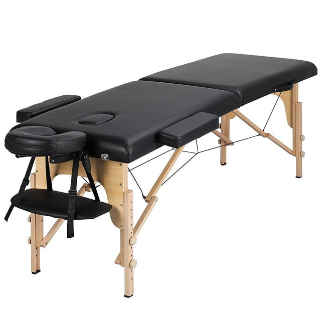 Yaheetech Massage Table Massage Bed Portable Lash Bed for Eyelash Extensions Beauty Tattoo Table Adjustable Black