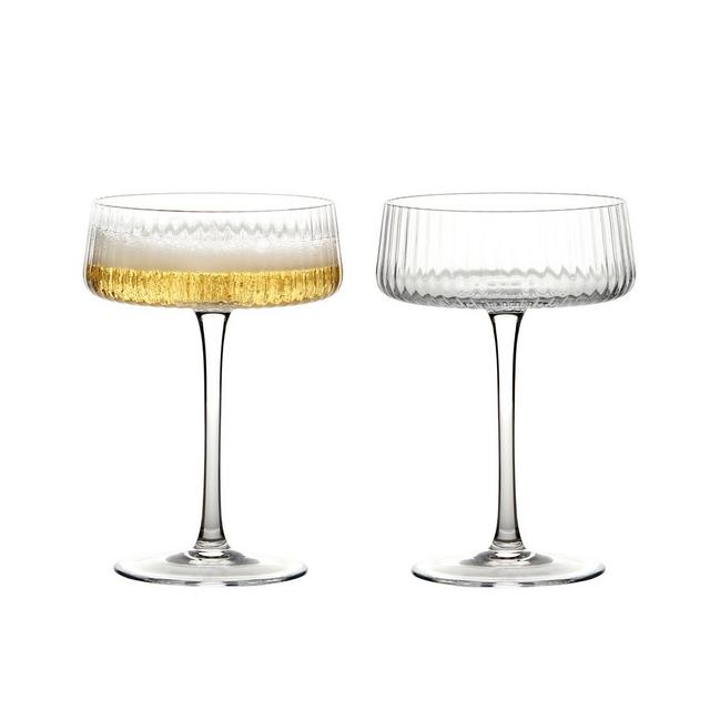 Anton Studio Designs Empire Clear Champagne Coupes, Set of 2