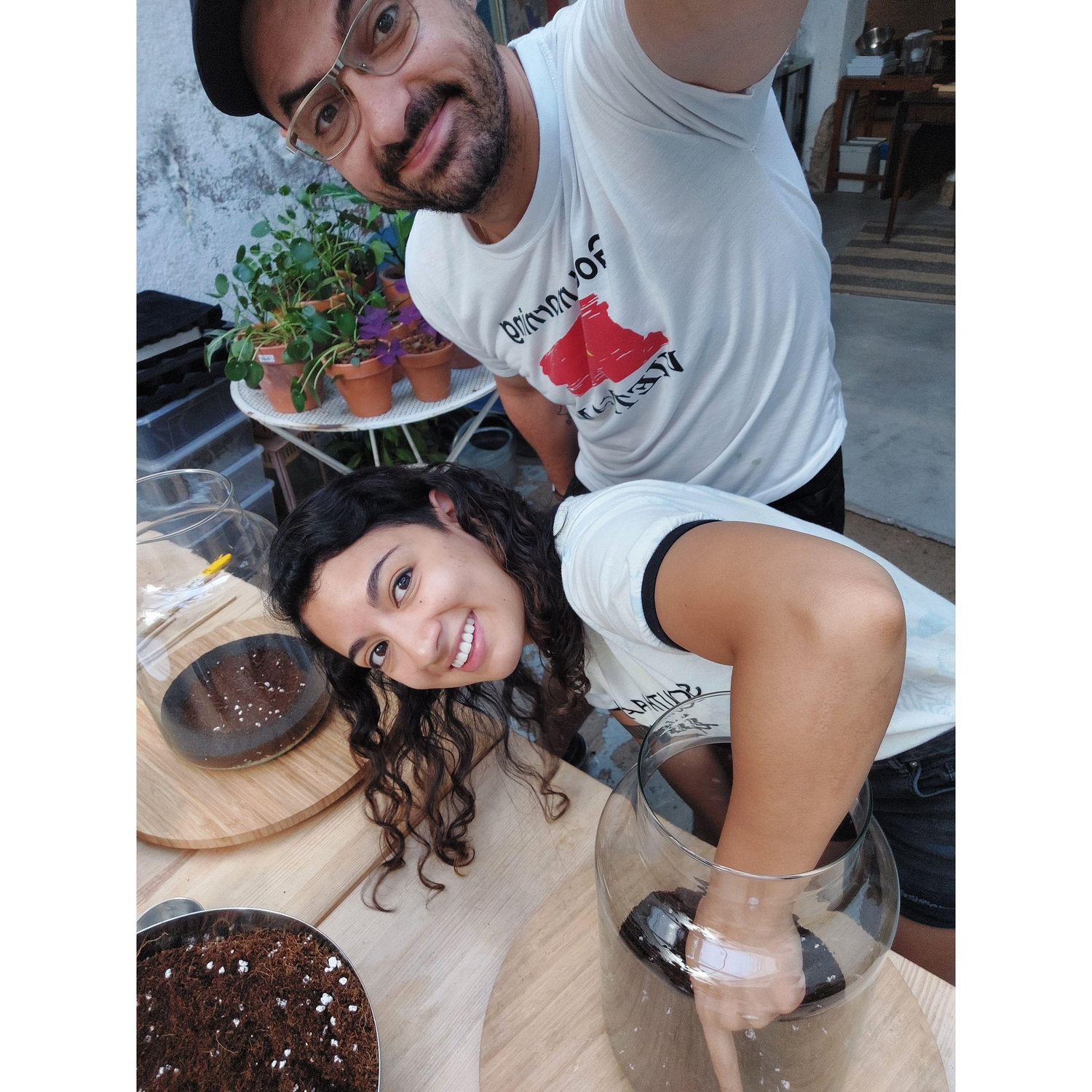 One of the best birthday gifts ever. Pau treated me to a workshop where you built your own terrariums. We had the best time creating these, as you can tell.
