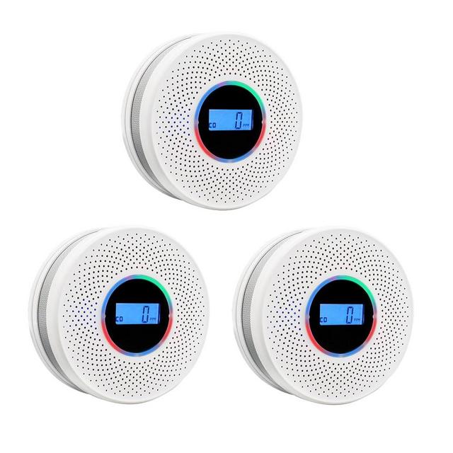 Coreel Smoke Detector Carbon Monoxide Detector Combo with Digital Display and Sound Light Alarm, 2-in-1 Smoke & CO Alarm with Battery Operated for Home, Travel or RV