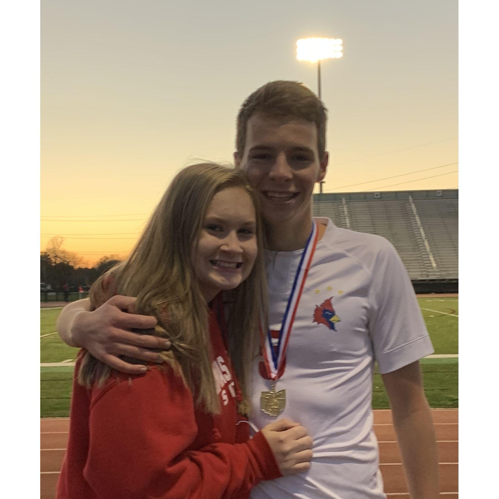Miles as a District Champion senior year HS-- one of our favorite memories! 2020