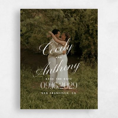 White Typography Wedding Save the Date - Connell Photo