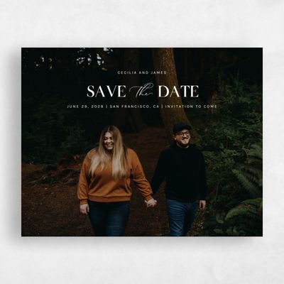 White Typography Wedding Save the Date - Margret Photo