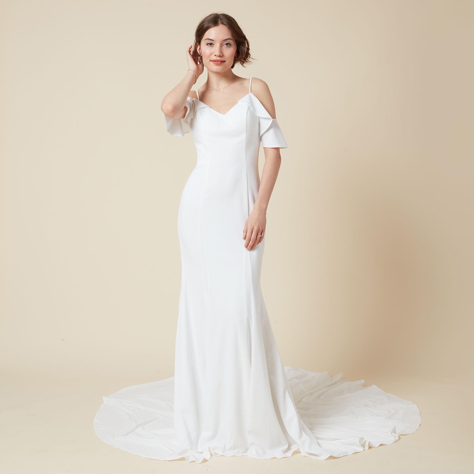 cold shoulder bridal gowns