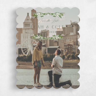 White Scalloped Wedding Save the Date - Zucchero Photo