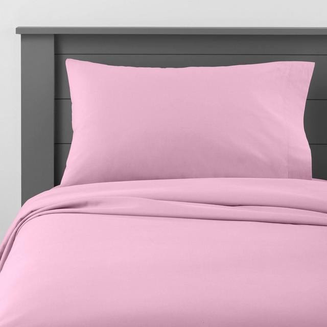 Queen Solid Cotton Sheet Set Purple - Pillowfort™