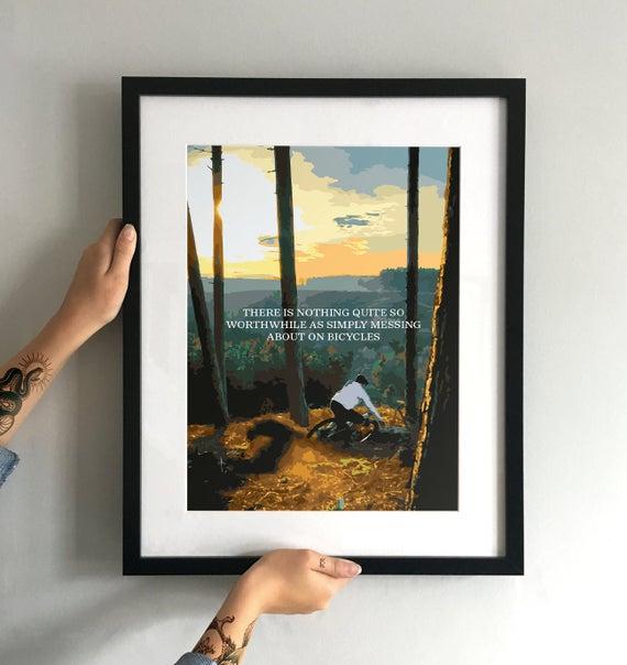 Messing About on Bikes Mountain Biking Art Print