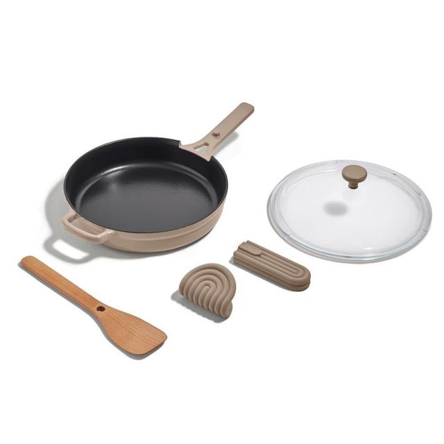 Our Place Cast Iron Always Pan | Premium Enameled, Toxin-Free Surface | 10-inch 8-in-1 Multifunctional Cookware System | Lid, Handle Covers | Heavy Duty Skillet | Oven & High Heat Safe | Steam