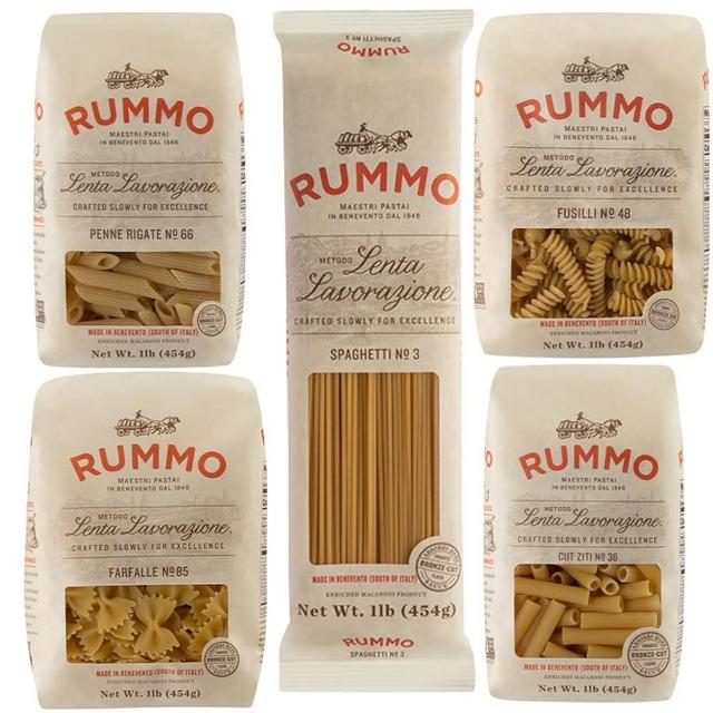 Rummo Pasta Variety Pack - Spaghetti Noodles, Fusilli, Penne Rigate, Farfalle, Ziti, Made with Semolina Flour, Pasta from Italy - 16 Ounce (Pack of 5)