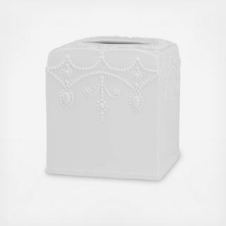 French Perle White Tissue Holder