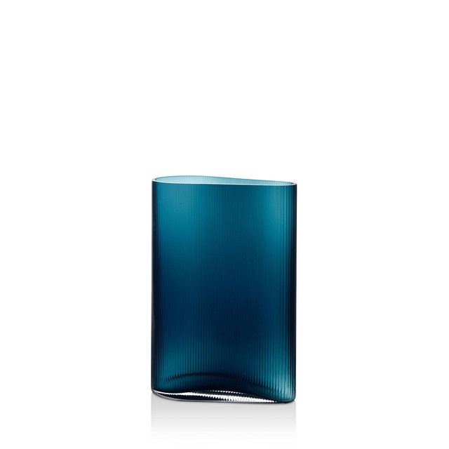 Nude Glass Mist Petroleum Short Vase