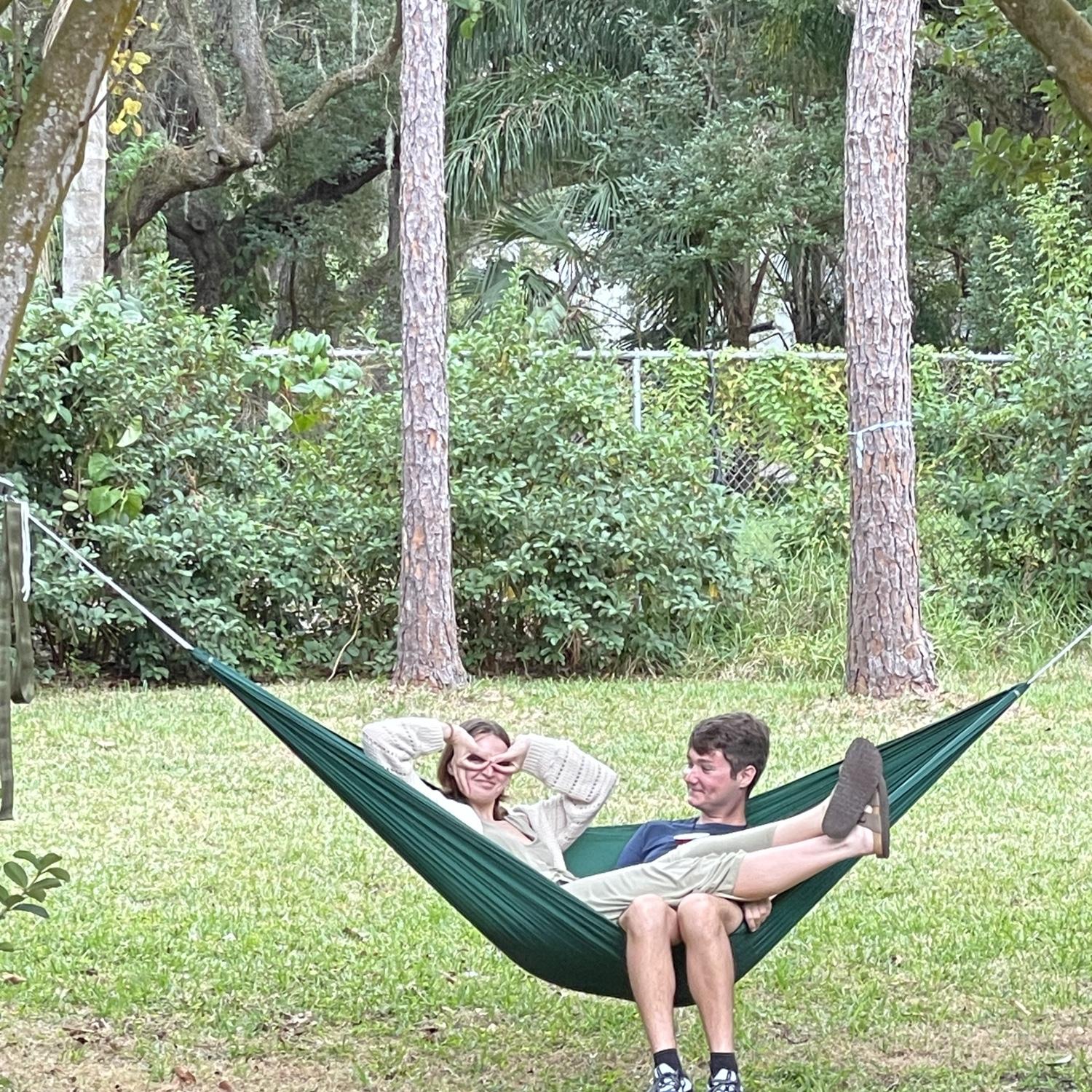 Megan and I goofing off in a Hammock