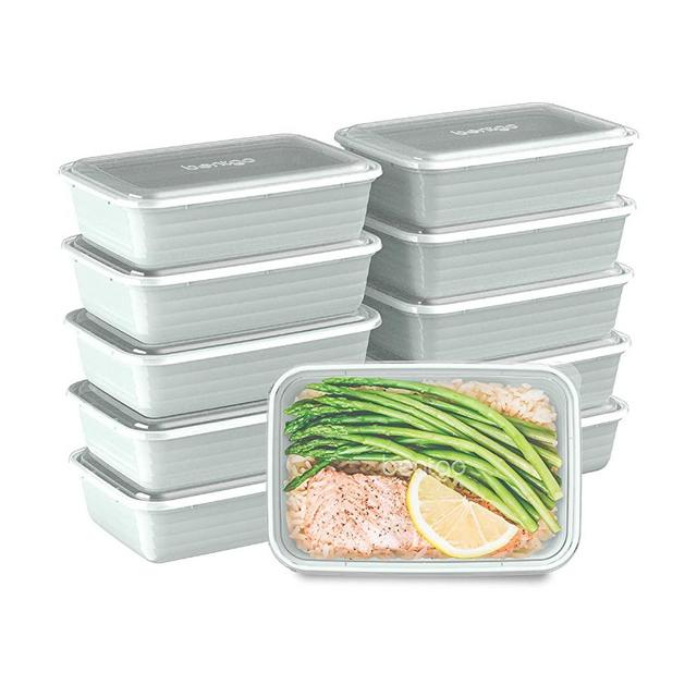Bentgo Prep 2-Compartment Meal-Prep Containers with Custom-Fit Lids -  Microwaveable, Durable, Reusable, BPA-Free, Freezer and Dishwasher Safe  Food Storage Containers - 10 Trays & 10 Lids (Burgundy) 
