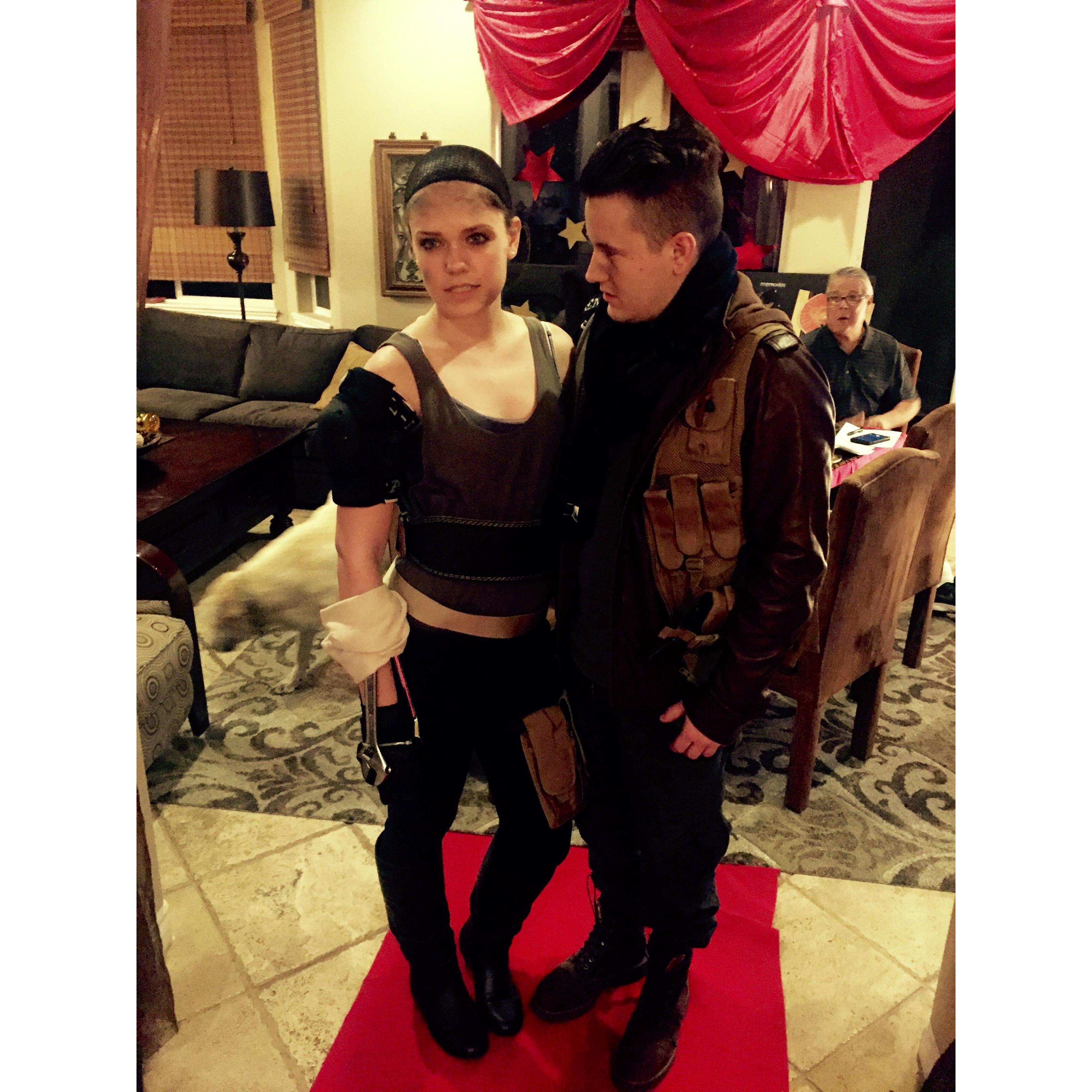 February 2016...dressed as characters from Mad Max for the Academy Awards party