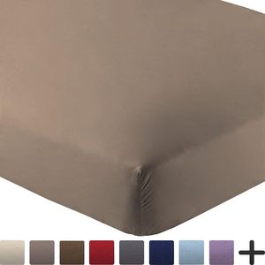 Bare Home - Fitted Bottom Sheet Premium 1800 Ultra-Soft Wrinkle Resistant Microfiber, Hypoallergenic, Deep Pocket (King, Taupe)