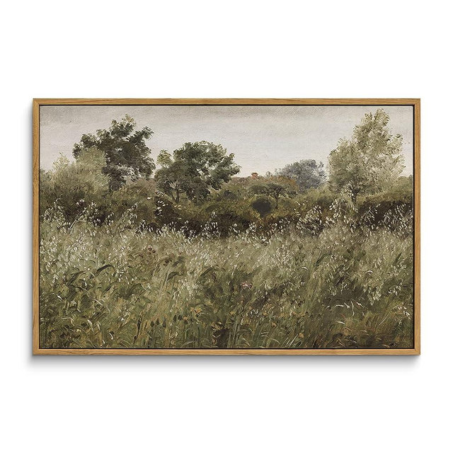 InSimSea Framed Canvas Wall Art Room Decor, Wilderness Field Paintings Large Canvas Wall Art Prints, Nature Scenery Kitchen Bathroom Bedroom Decor - 16x24in