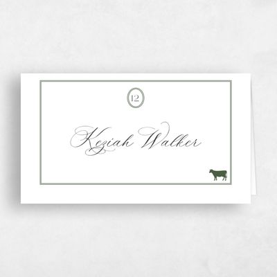 White Wedding Place Card - Gavina Beef