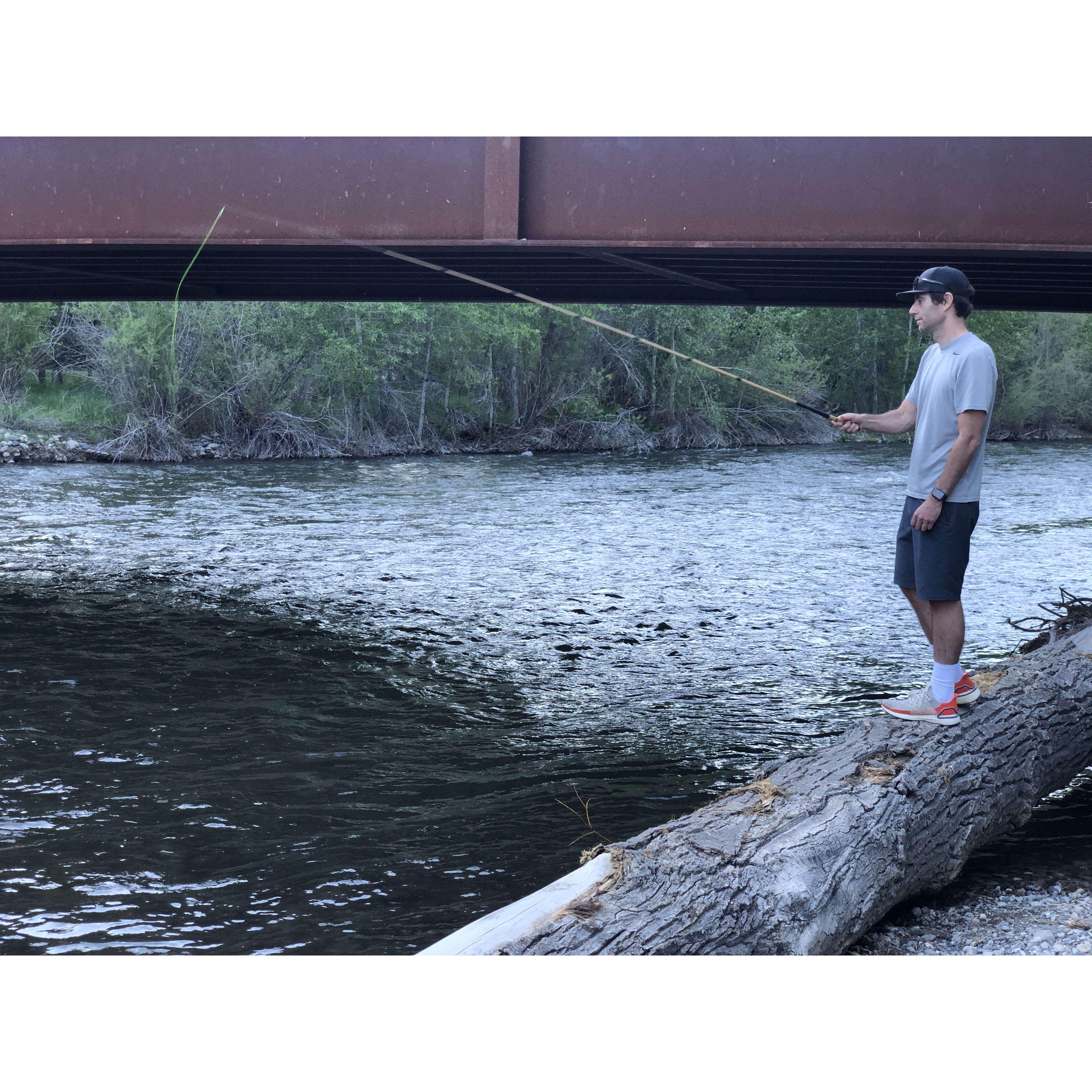 Jun 2020 - Biking around Sun Valley and stopping to fish