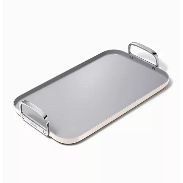 Non-Stick Ceramic-Coated 20" Double Burner Griddle (in cream)