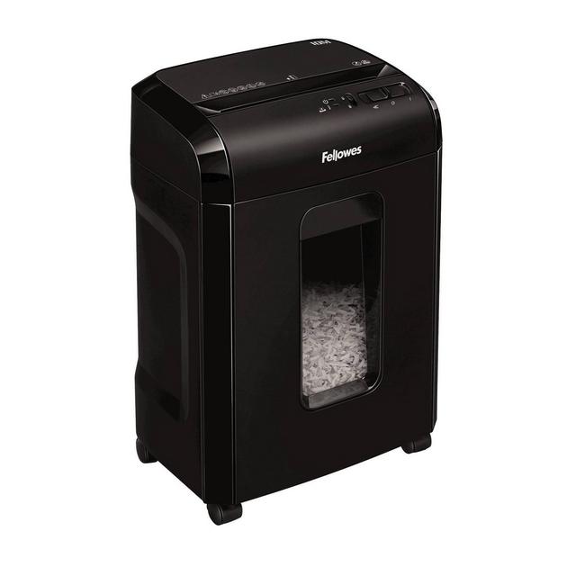 Fellowes MicroCut Shredder with Wastebasket, 10 Sheet Capacity - Black
