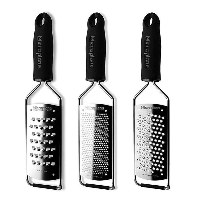 Microplane Gourmet Series 3-Piece Grater Set, Extra Coarse, Fine and Coarse Grater