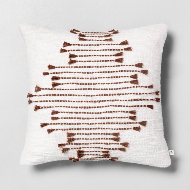 18" x 18" Texture Dash Medallion Decor Bed Pillow Rust - Hearth & Hand™ with Magnolia