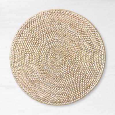 Placemats: Round White Woven Hapao (Williams Sonoma)