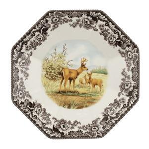 Woodland Octagonal Platter 14 Inch, Mule Deer