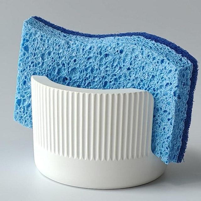 BekPooQ Quick Drying Diatomite Sponge Holder for Kitchen Sink, 1 Slot Stone Dish Brush Sponge Holder, Diatomite Stone Sink Tray, Ultra Absorbent & Rustproof Sinks Caddy for Countertop, White